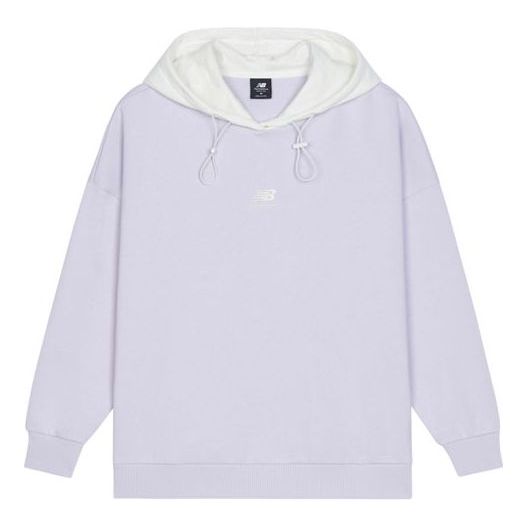 (WMNS) New Balance Logo Fleece Hoodie 'Light Purple' AWT13346-LWD