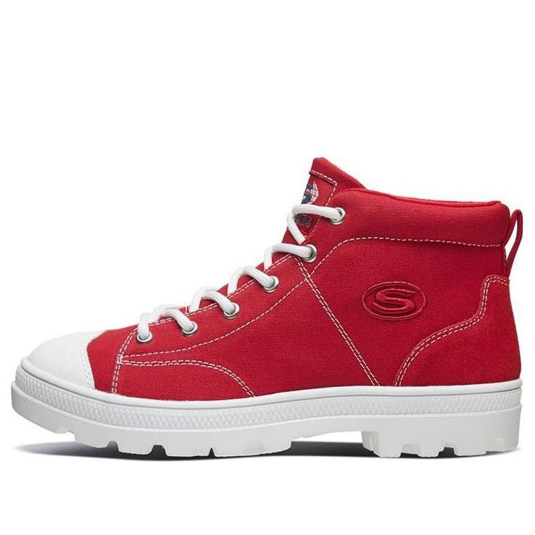 (WMNS) Skechers Roadies High Gang Canvas Shoes Red 74380-RED
