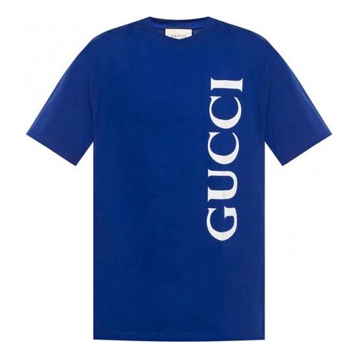 Gucci Large Logo Printing Short Sleeve Blue 565806-XJB2V-4118