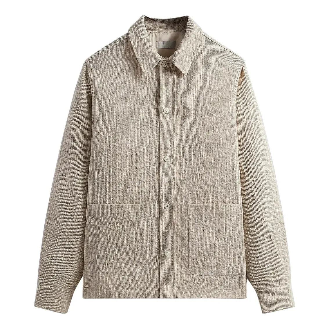 KITH SS24 Slub Boucle Boxy Collared Overshirt 'Canvas' KHM031816-210