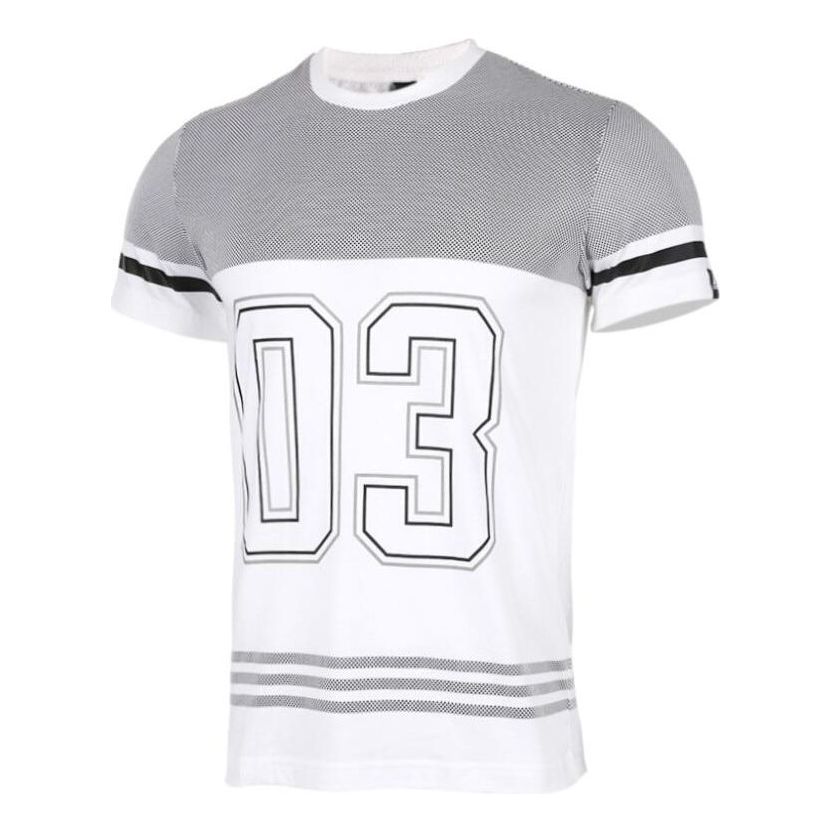 Men's adidas Alphabet Printing Round Neck Breathable Short Sleeve White T-Shirt CD1072