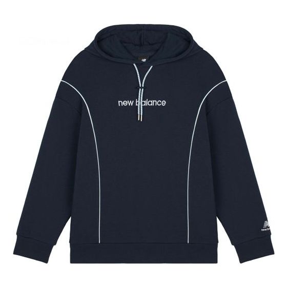 (WMNS) New Balance Athletics Fleece Sweatshirt 'Navy White' AWT11502-ECL
