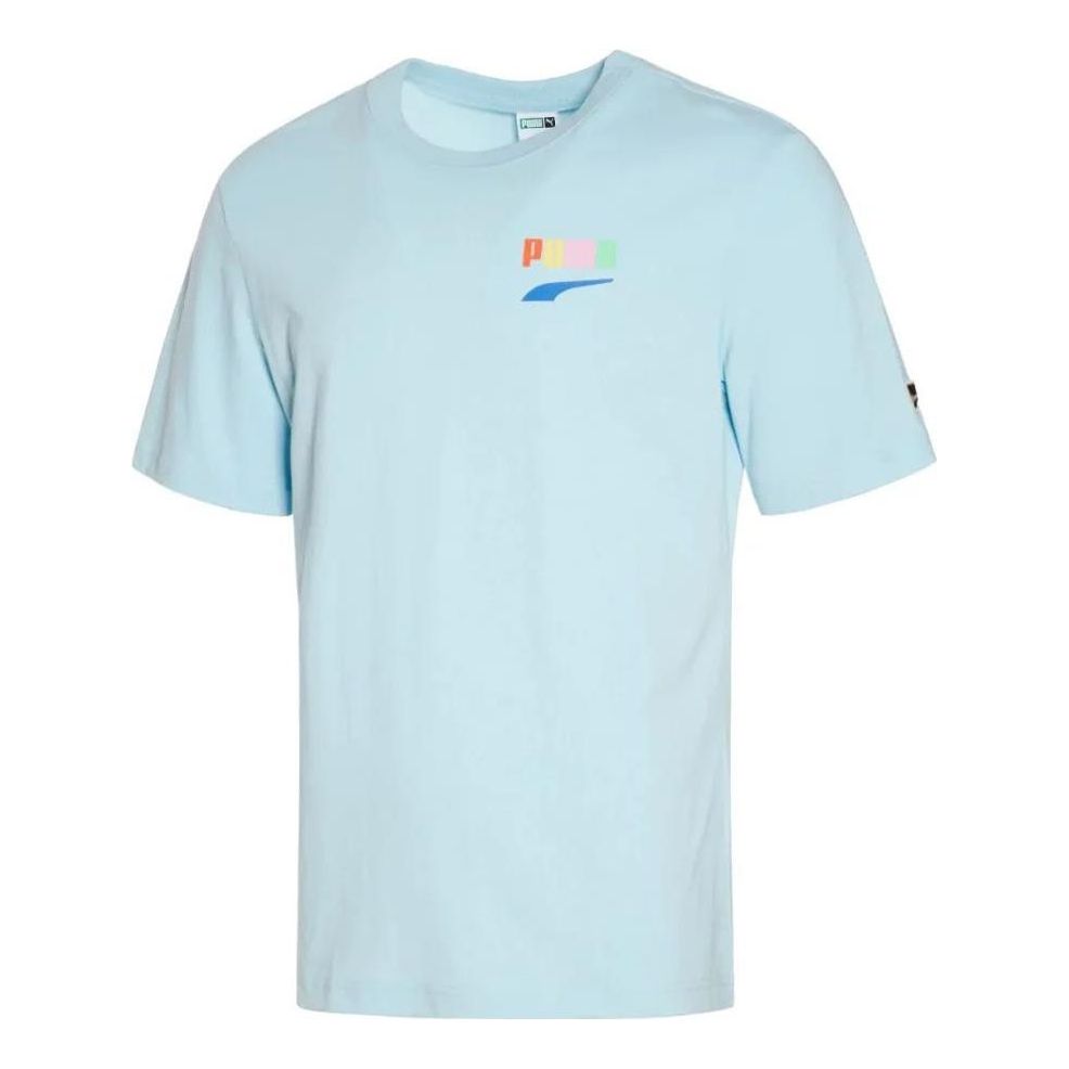 PUMA Printed Casual T-Shirt 'Blue Yellow Pink' 531335-90