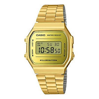 CASIO Mirror Face Stainless Steel Unisex Vintage Waterproof Mens Gold Digital A168WEGM-9