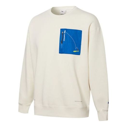 PUMA X Roaringwild Pocket Crew Neck Sweatshirt 'White Blue' 532596-73
