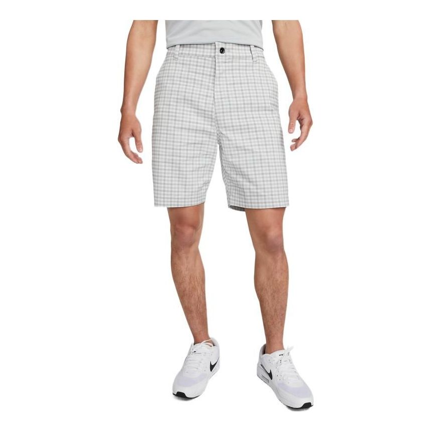 Nike Classic Plaid Pattern Button Straight Shorts Men's White DN1960-077