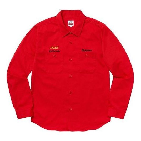 Supreme x Honda Fox Racing Work Shirt 'Red' SUP-FW19-601