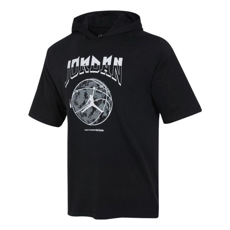 Air Jordan Sportswear Hoody Crew T-Shirt 'Black' FB7428-010