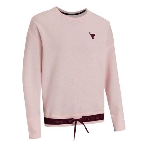 (WMNS) Under Armour Charged Round-neck Sports Swea Pink 1357059-643