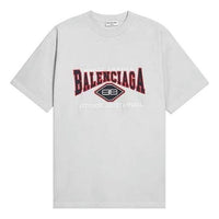 Balenciaga BB Authentic Jersey Apparel T-Shirt Large Fit 'Light Grey' 641675TMVA99012