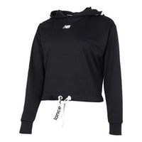 (WMNS) New Balance Relentless Logo Crop Hoodie 'Black' AWT11169-BK