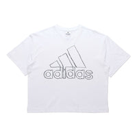 (WMNS) adidas  Big Logo T-Shirt 'White' GV5173