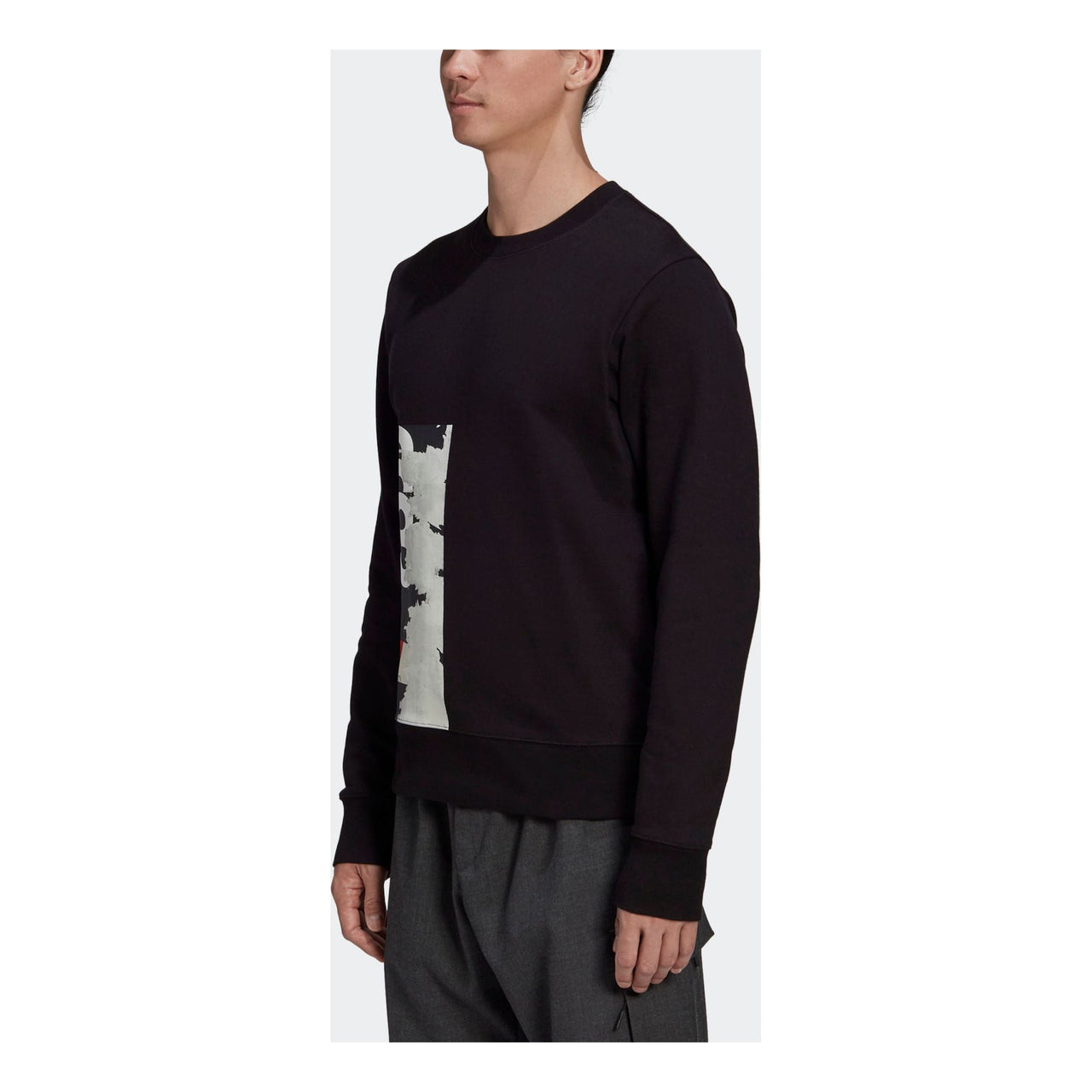 Men's Y-3 Logo Printing Long Sleeves Pullover Black GK4387