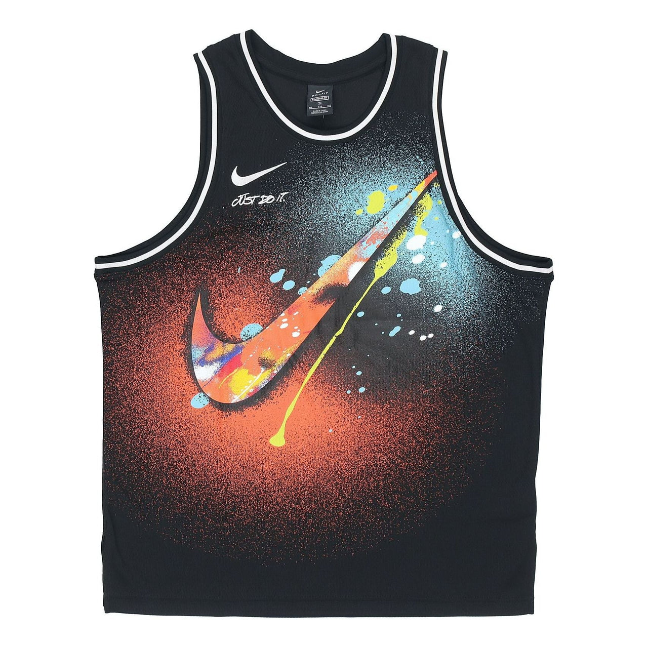 Nike Men's 2021 Summer New Colorful Logo Top Sleeveless T-shirt Multicolor DJ5217-010