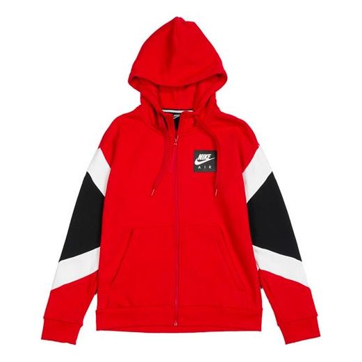 Nike Air Logo Color Block Casual Sports Hooded Jacket Men's Red 928630-687