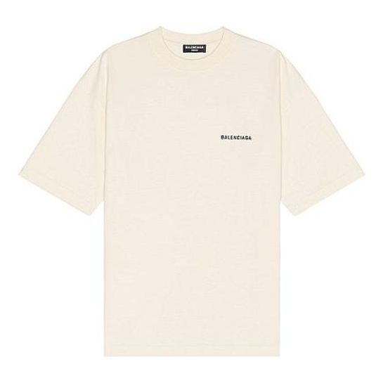 Balenciaga Logo T-Shirt Medium Fit 'Beige' 612966TMVF49069