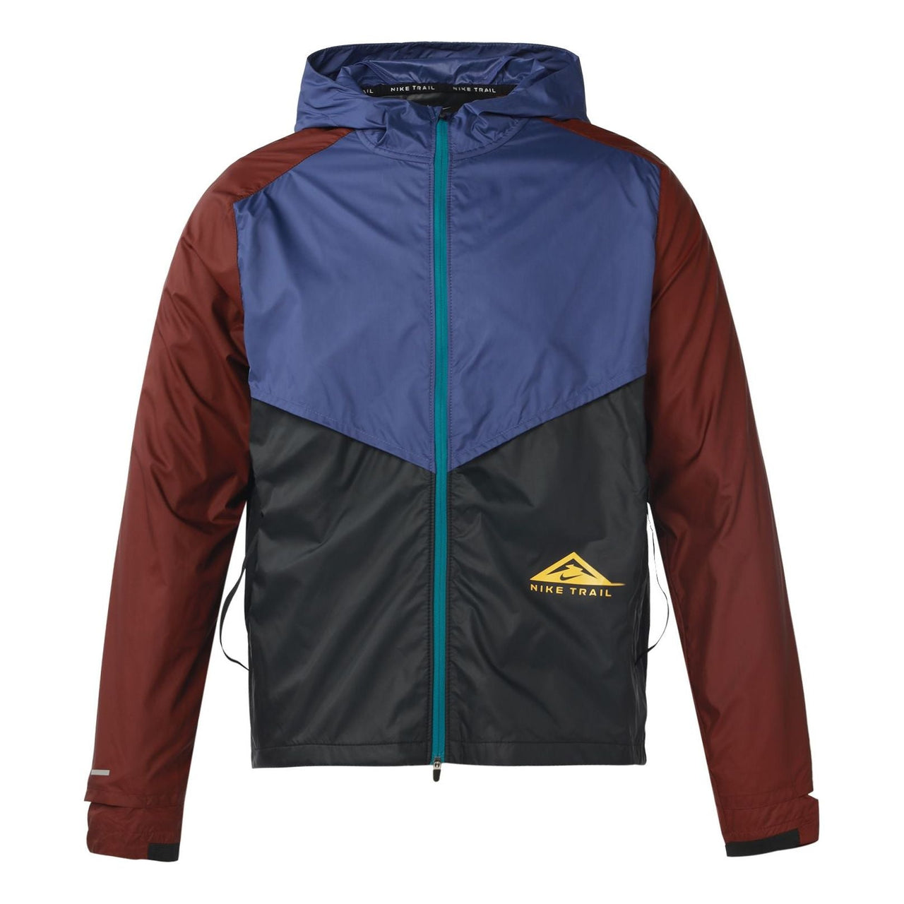 Men's Nike Logo Reflective Design Colorblock Zipper Hooded Long Sleeves Jacket Autumn Purple Black CZ9055-510