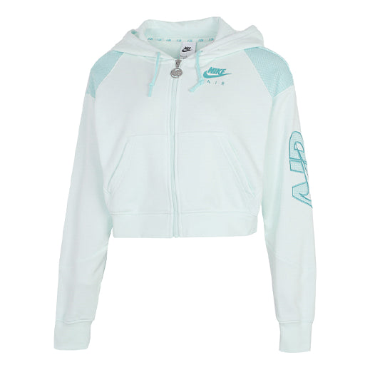 (WMNS) Nike Casual Sports Short Knit Hooded Jacket Green DM6064-394