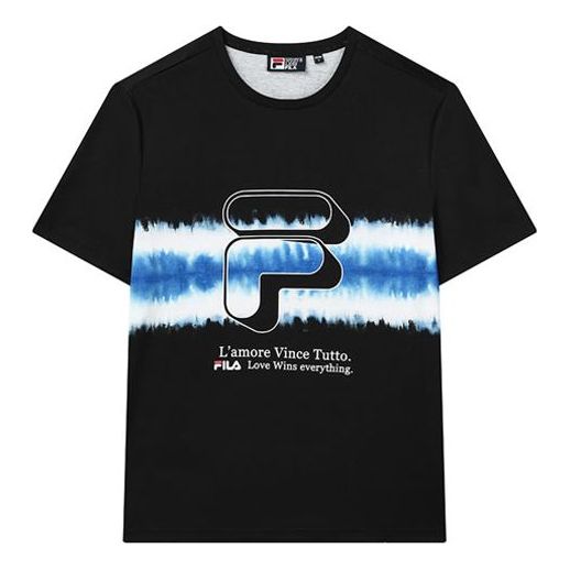 FILA Sport Casual Round Neck PrintShort Sleeves T Shirt Men's Black F11M133187F-BK