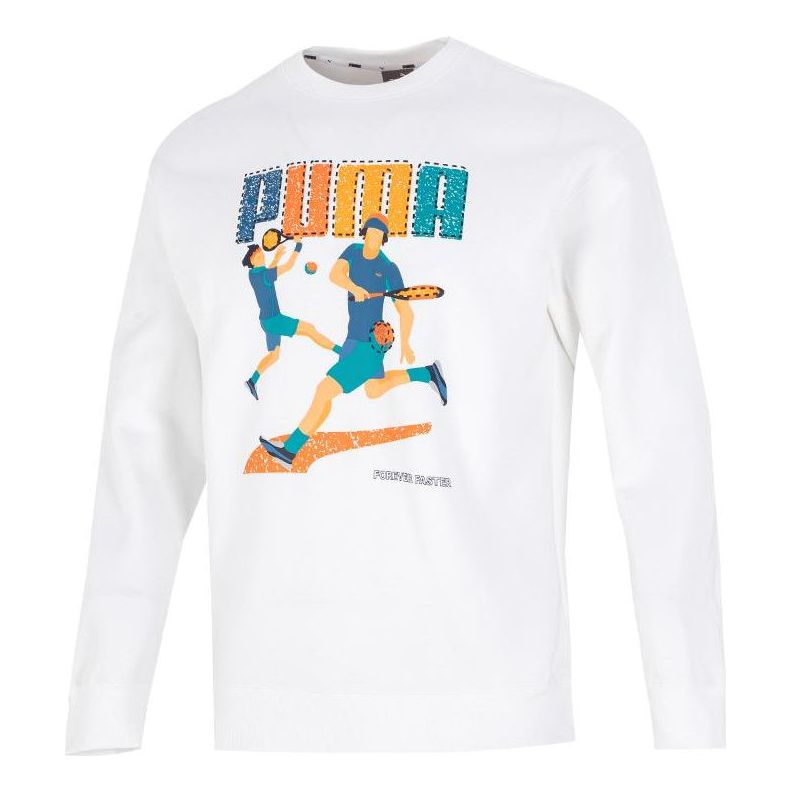 PUMA Tennis Club Graphic Long Sleeve Tee 'White' 538658-02