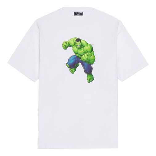 Balenciaga Hulk 2021 MARVEL Medium Fit T-shirt 'White' 612966TLV599000