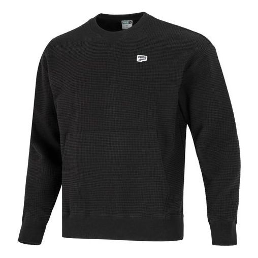 PUMA Downtown Waffle Crewneck Sweatshirt 'Black' 537730-01