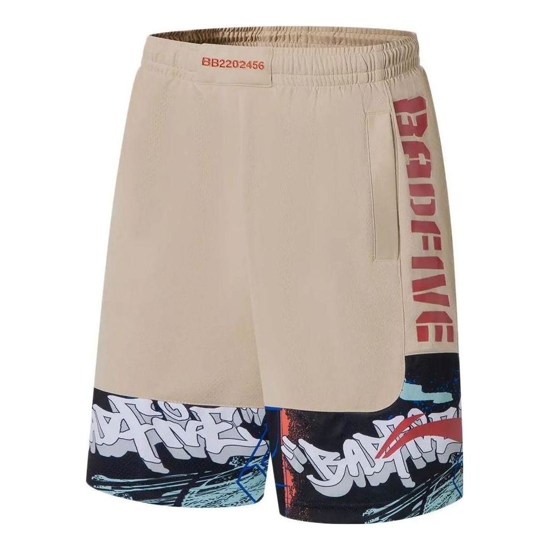 Li-Ning BadFive Graphic Basketball Shorts 'Beige' AAPS031-5