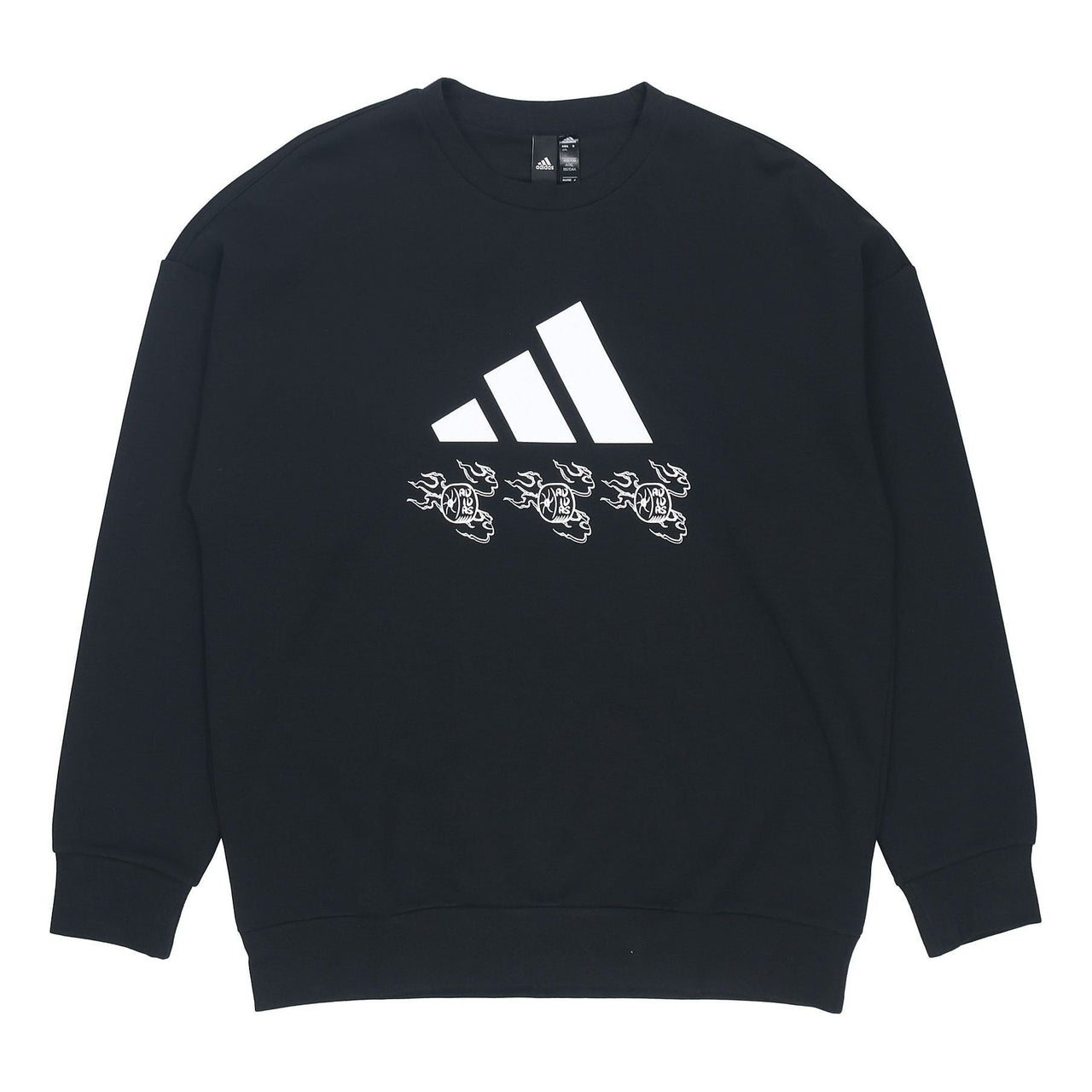 adidas logo Applique Hooded Round-neck Loose Sweater Men Black GM4446