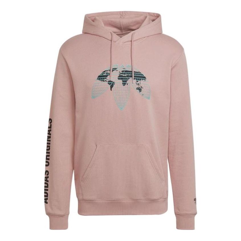 Men's adidas originals Alphabet Printing Large Logo Long Sleeves Pullover Pink HF4903