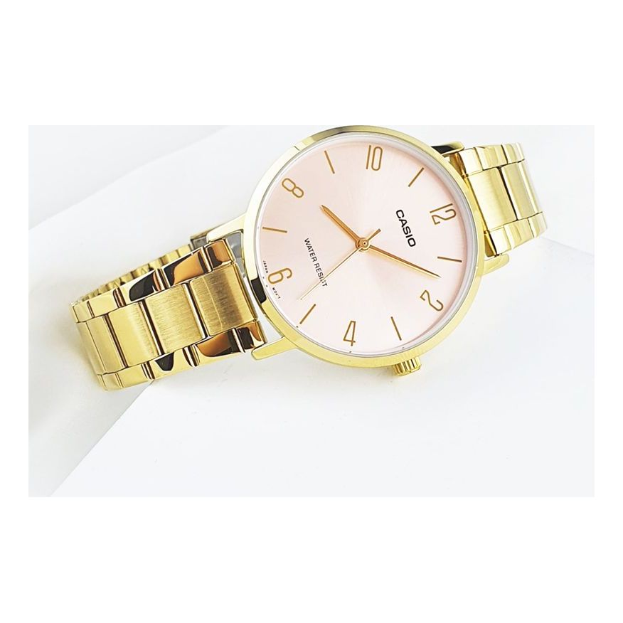 CASIO Quartz Waterproof Pink Watch Dial Pink Analog LTP-VT01G-4B