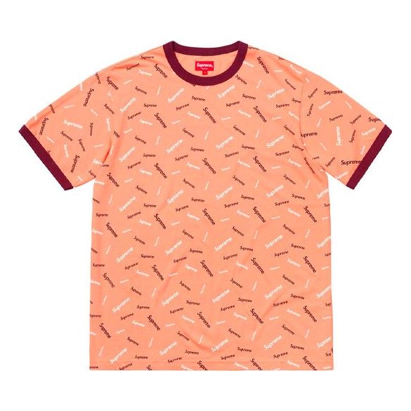 Supreme FW18 Scatter Ringer Peach Logo Tee SUP-FW18-104