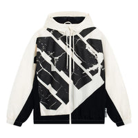 Li-Ning BadFive Woven Hooded Windbreaker 'White Black' AFDT059-3