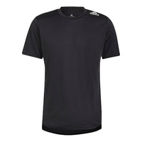 adidas Printing Logo Casual Breathable Short Sleeve Black HC9836