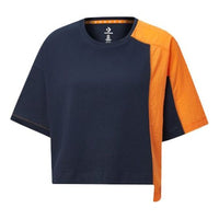 (WMNS) Converse Capsule Series Splicing Contrasting Colors Round Neck Short Sleeve Blue 10020990-467