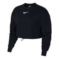 (WMNS) Nike Sportswear Swoosh French Terry Crewneck Top 'Black' CJ3767-010