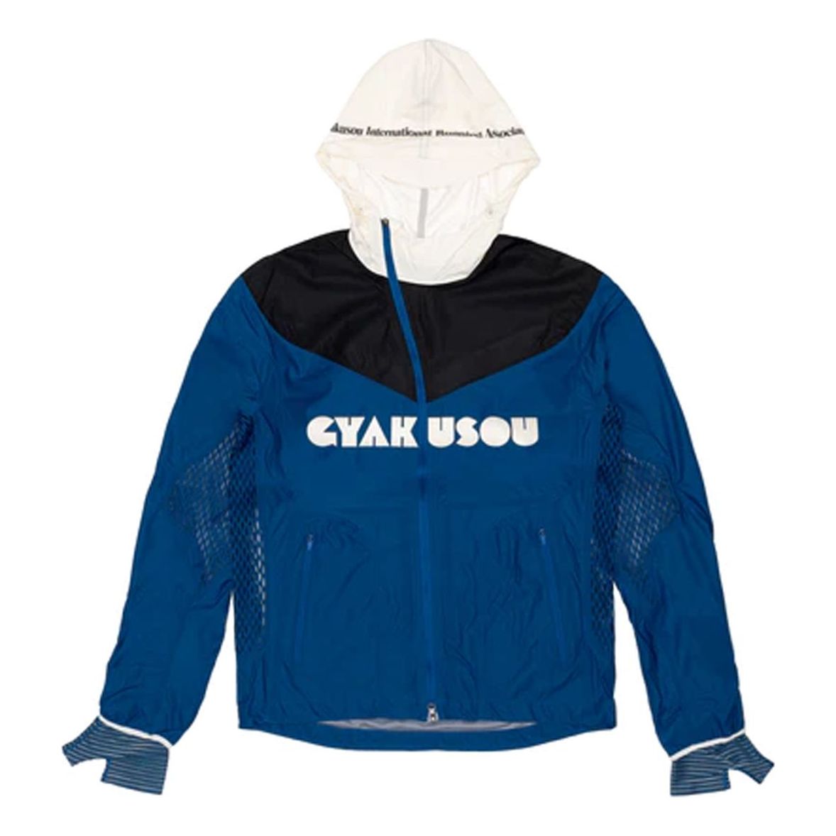 Men's Nike x Gyakusou Crossover Splicing Colorblock Alphabet Zipper Hooded Jacket Blue CU1580-477