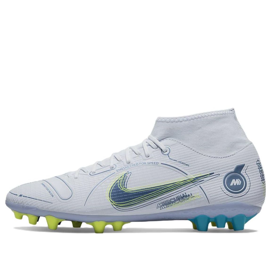 Nike Mercurial Superfly 8 Academy AG 'Grey Light Blue Yellow' DJ2866-054