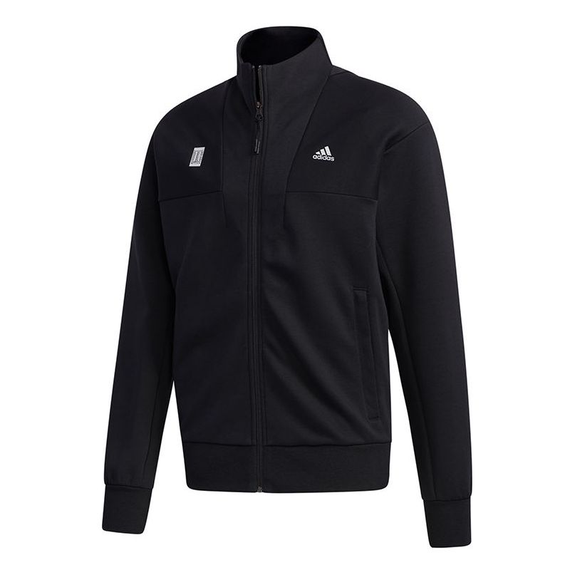 adidas WJ TT SWT Sports Stylish Stand Collar Logo Jacket Black GF4045