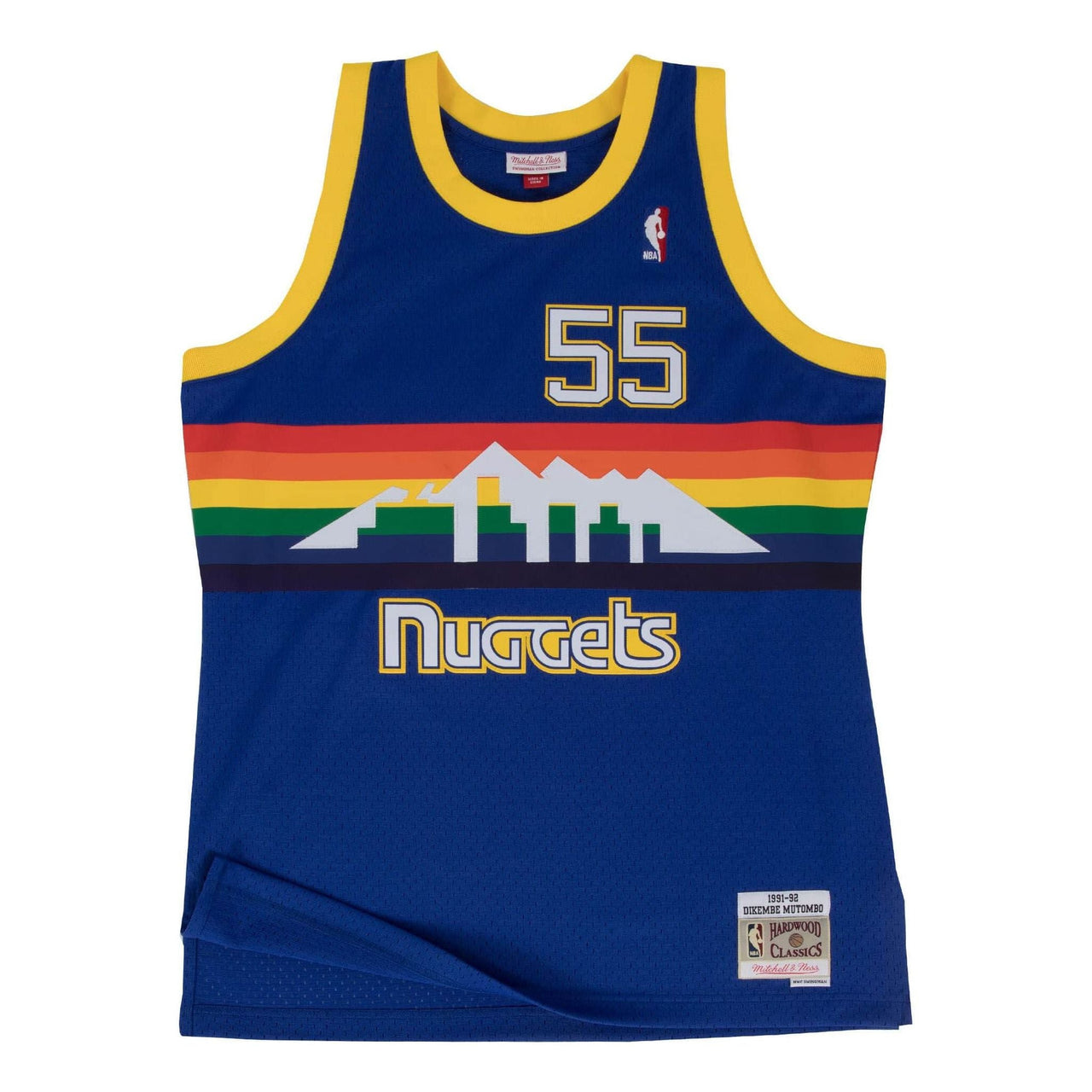 Mitchell & Ness x NBA Denver Nuggets Road 1991-92 Swingman Jersey 'Dikembe Mutombo 55' SMJYGS18159-DNUROYA91DMO