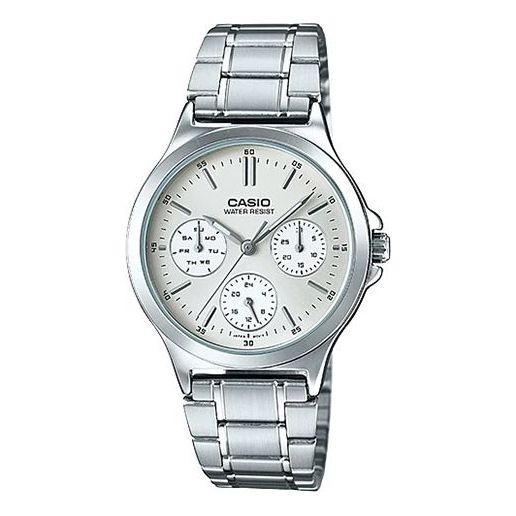 CASIO Waterproof Stainless Steel Strap Quartz White Analog LTP-V300D-7A