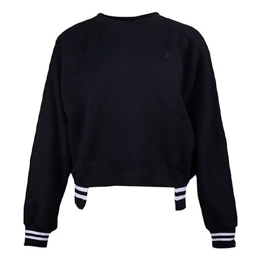 (WMNS) Converse Stripe Breathable Pullover Black 10020727-A02