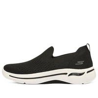 (WMNS) Skechers Go Walk Arch Fit Slip on 'Black White' 124418-BKW