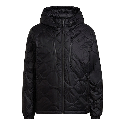 adidas originals Sports Zipper hooded Long Sleeves Down Jacket Black H13586