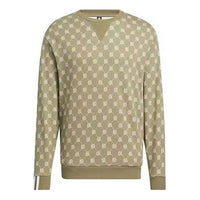 adidas NEO Full Printed Sports Loose Round Neck Sweatshirts 'Olive Green' HM1993