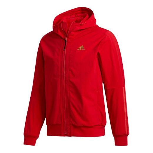 adidas CNY TT Casual Sports Hooded Jacket Red FU6224