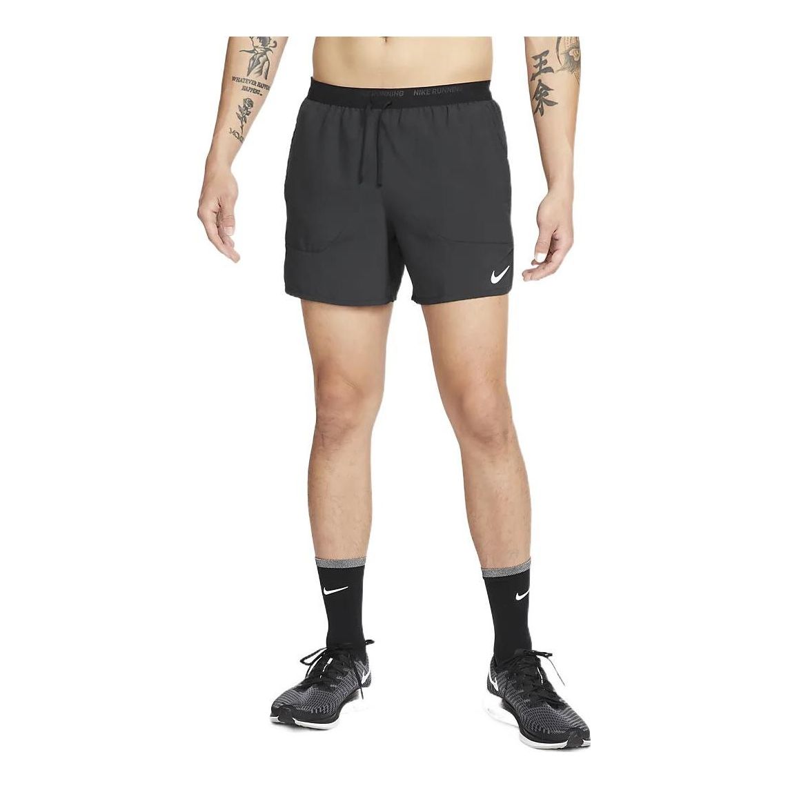 Men's Nike Solid Color Logo Printing Casual Sports Shorts Black DM4756-010