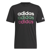 adidas Multilinear Sportswear Graphic Short Sleeve T-Shirt 'Black' HS2523