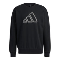 Men's adidas St Logo Sweat Logo Printing Sports Round Neck Pullover Black H39359