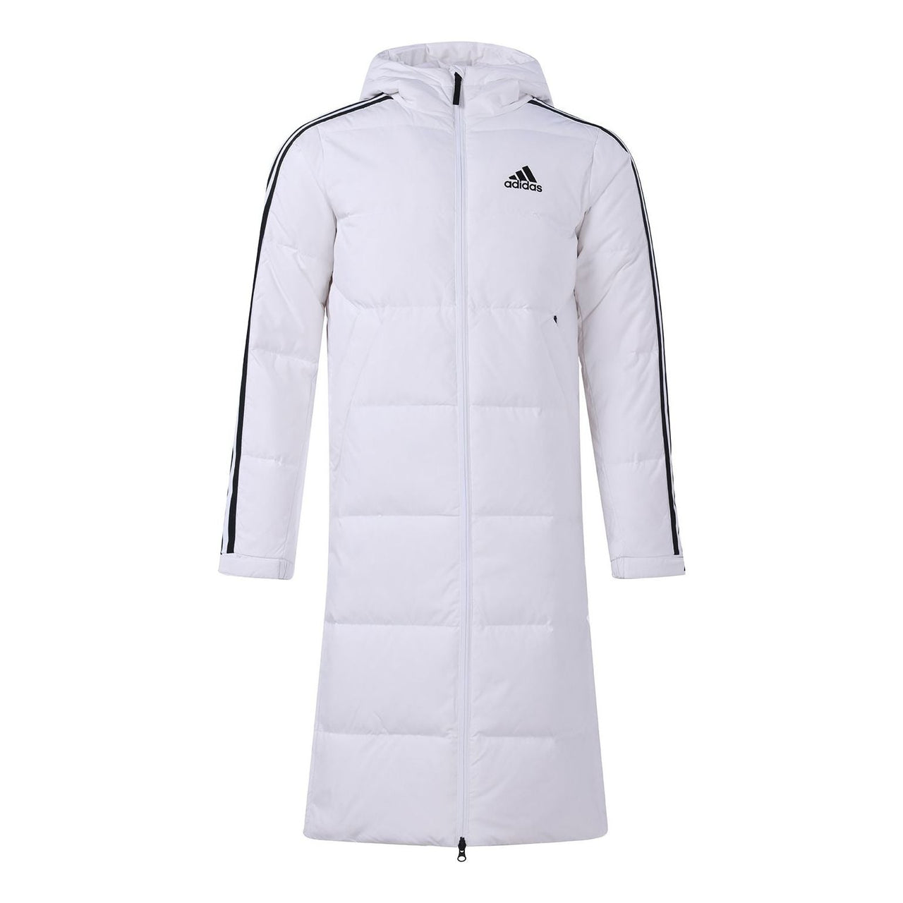 adidas 3ST Long Coat Outdoor Sports Hooded Stay Warm Down Jacket White H20762