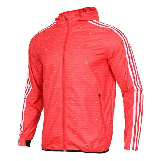 adidas Wb Aop 3s Woven Casual Sports Hooded Jacket Red DW4623